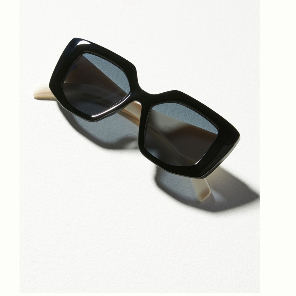 Nwt square colorblock Black and Cream Sunglasses